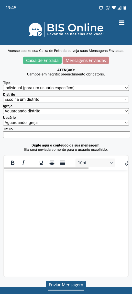 Painel de Mensagens Painel de Mensagens